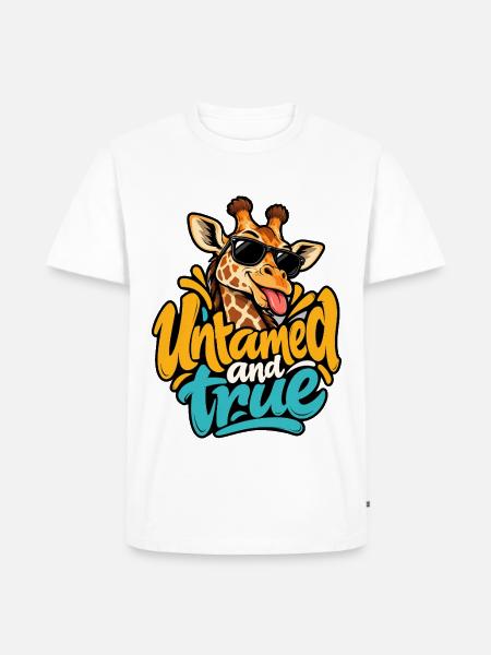 Giraffe - Männer Premium Bio T-Shirt - Weiß