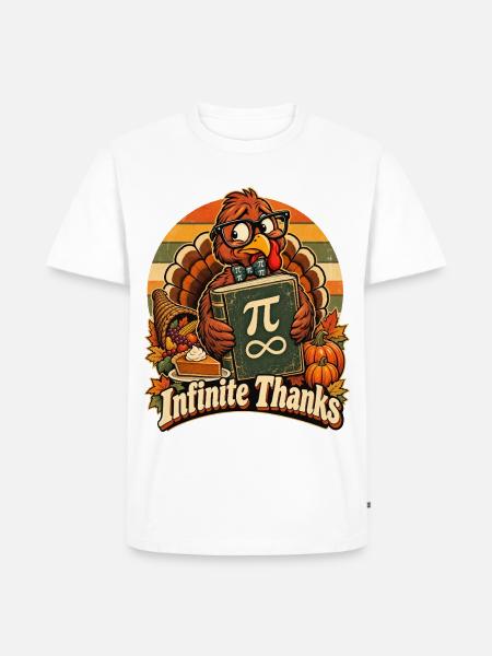 Thanksgiving Truthahn Infinite Thanks Mathelehrer - Männer Premium Bio T-Shirt - Weiß