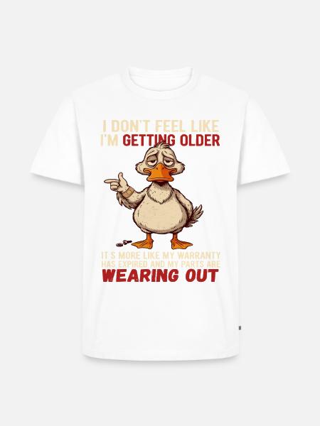 Ente mit Garantie-Witz - Männer Premium Bio T-Shirt - Weiß