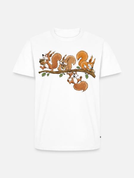 Lustige Eichhörnchen Eichel Wald Tierhumor - Männer Premium Bio T-Shirt - Weiß
