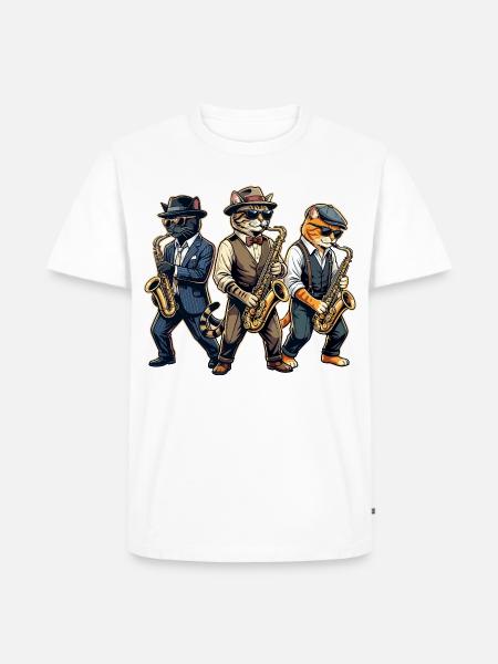 Saxophon, Saxophonist, Jazz, Saxofon - Männer Premium Bio T-Shirt - Weiß