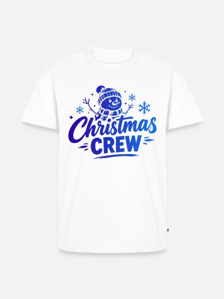 Christmas Crew Schneemann - Männer Premium Bio T-Shirt - Weiß