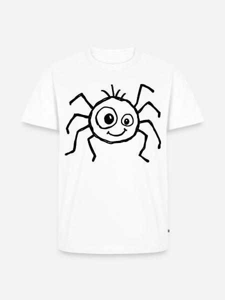 Niedliche Halloween-Spinne im Kritzelstil - Männer Premium Bio T-Shirt - Weiß