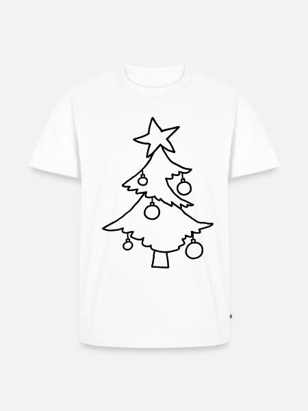 Weihnachtsbaum mit Stern – Kinderkritzelei - Männer Premium Bio T-Shirt - Weiß