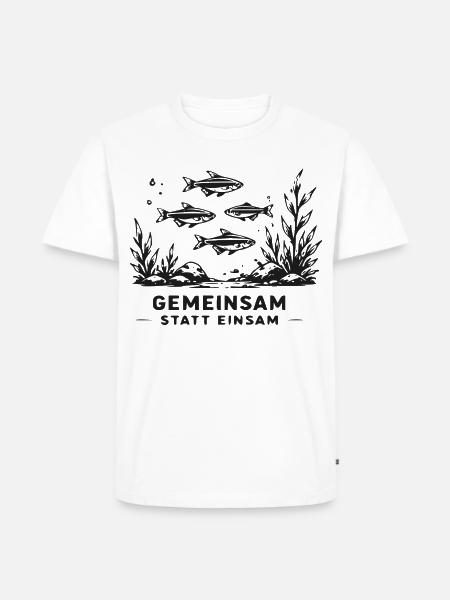 Gemeinsam Unterwasser Schwarm - Männer Premium Bio T-Shirt - Weiß