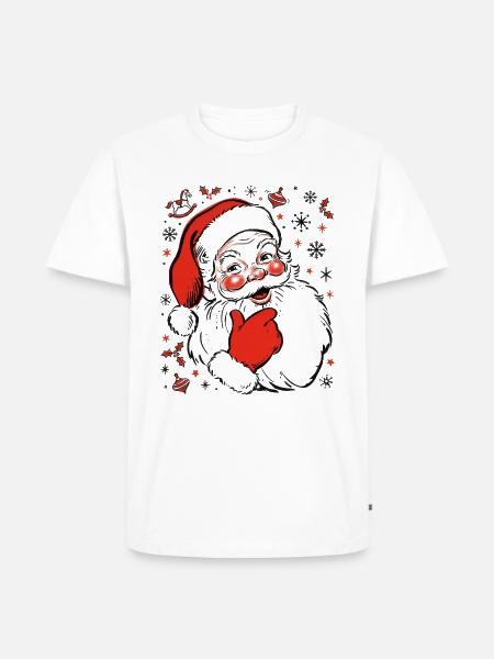 Fröhlicher Weihnachtsmann Sketch - Männer Premium Bio T-Shirt - Weiß