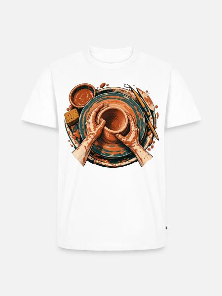 Töpferscheibe - Männer Premium Bio T-Shirt - Weiß