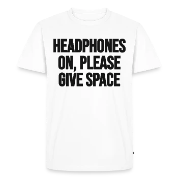 Headphones on, please give me space – Front, front, white