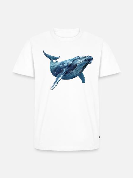 Buckelwal - Männer Premium Bio T-Shirt - Weiß