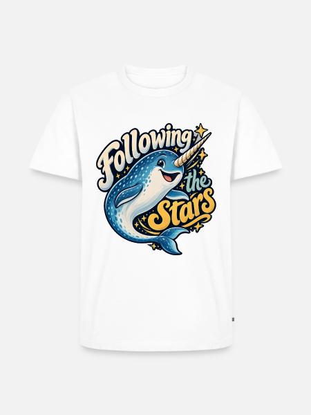 Narwal - Männer Premium Bio T-Shirt - Weiß