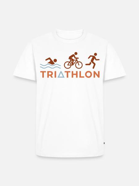 Triathlon Logo - Männer Premium Bio T-Shirt - Weiß