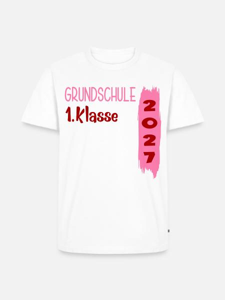 Grundschule 1. Klasse 2027 - Männer Premium Bio T-Shirt - Weiß