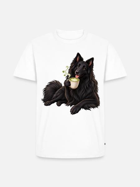 Groenendael mit Matcha Latte - Männer Premium Bio T-Shirt - Weiß