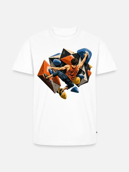 Bouldern - Männer Premium Bio T-Shirt - Weiß