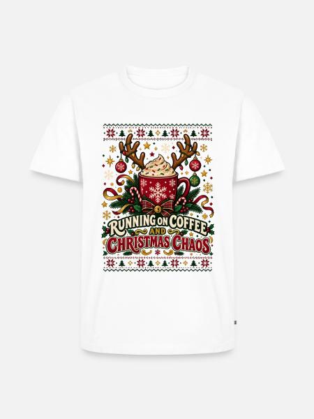 Running On Coffee And Chaos - Männer Premium Bio T-Shirt - Weiß