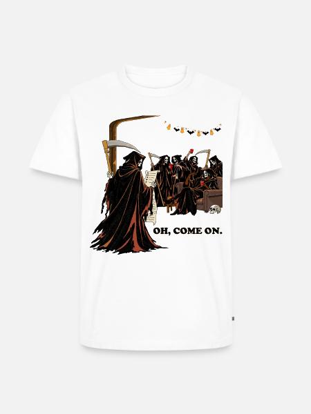 Sensenmann auf einer Halloween-Party - Männer Premium Bio T-Shirt - Weiß