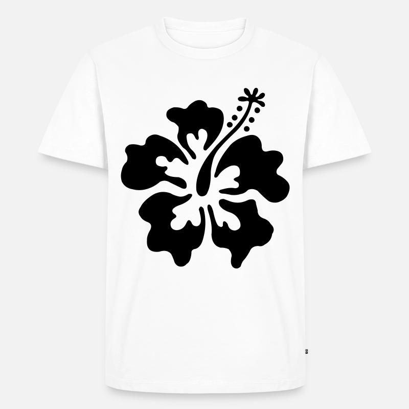 Hawai Blüte - Männer Premium Bio T-Shirt - Weiß