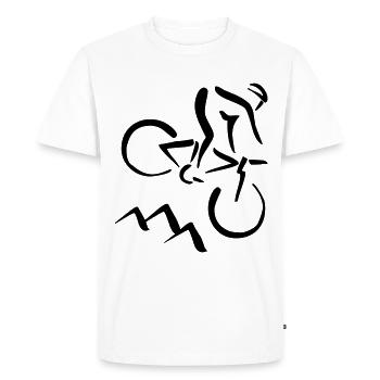 Biker - T-shirt Premium bio Homme - blanc - Devant - Nico (187cm)