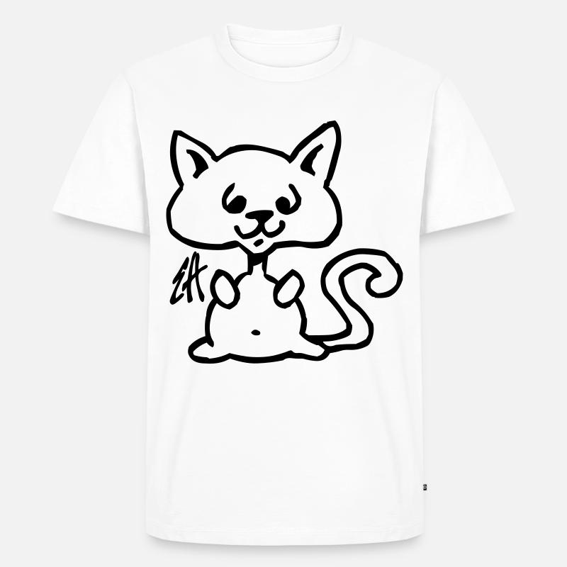 Katze - Männer Premium Bio T-Shirt - Weiß