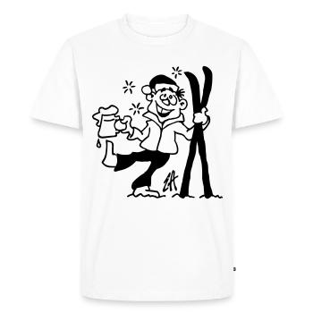 Apres-ski - T-shirt Premium bio Homme - blanc - Devant - Nico (187cm)