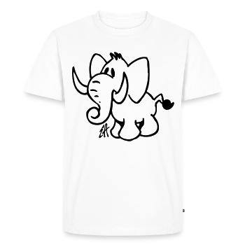 Elephant - Men's Premium Organic T-Shirt - white - Front - Nico (187cm)