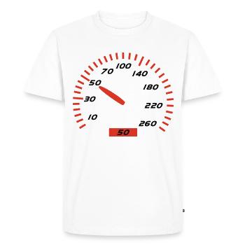 Birthday - 50 - Men's Premium Organic T-Shirt - white - Front - Nico (187cm)