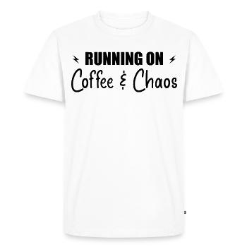 Running on coffee & chaos - T-shirt Premium bio Homme - blanc - Devant - Nico (187cm)