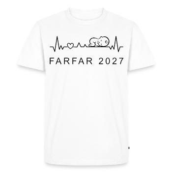 Grand-père 2027 Battement de cœur Grossesse suédois - T-shirt Premium bio Homme - blanc - Devant - Nico (187cm)