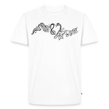 Notenblatt mit Musiknoten, music, notes, clef - T-shirt Premium bio Homme - blanc - Devant - Nico (187cm)