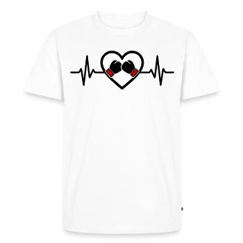 Boxen Herz Sport Handschuhe Leidenschaft - Männer Premium Bio T-Shirt - Weiß - Vorne - Nico (187cm)