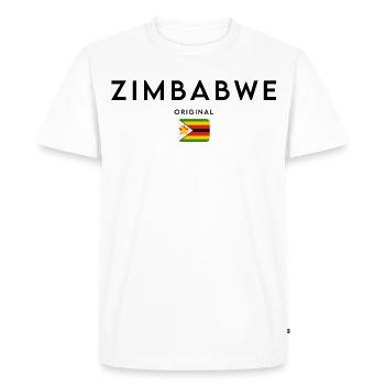 Fierté zimbabwéenne, design minimaliste et élégant - T-shirt Premium bio Homme - blanc - Devant - Nico (187cm)