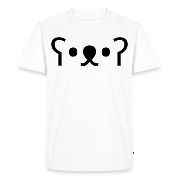 Émoticône de l’ours Kuma ʕ•ᴥ•ʔ Ours Mignons - T-shirt Premium bio Homme - blanc - Devant - Nico (187cm)