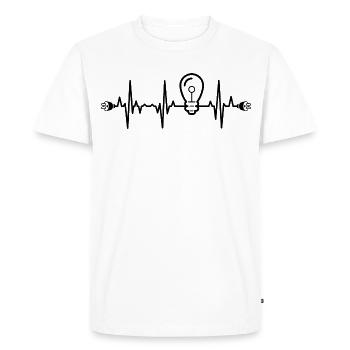 Electrician Heart Line - Men's Premium Organic T-Shirt - white - Front - Nico (187cm)