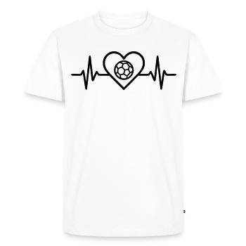 Handball au cœur – Passion pour les sports d’équipe - T-shirt Premium bio Homme - blanc - Devant - Nico (187cm)