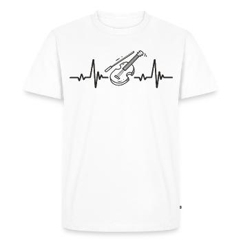 Violon Musique Classique Rythme Instrument Cœur - T-shirt Premium bio Homme - blanc - Devant - Nico (187cm)