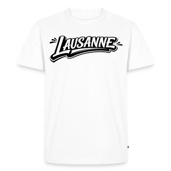Millésime de Lausanne - T-shirt Premium bio Homme - blanc - Devant - Nico (187cm)
