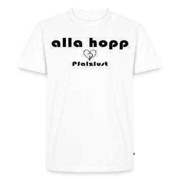 alla hopp - Men's Premium Organic T-Shirt - white - Front - Nico (187cm)