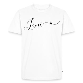 Leni Prénom Décoratif - T-shirt Premium bio Homme - blanc - Devant - Nico (187cm)
