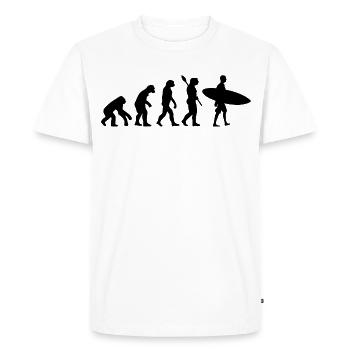 Funny Surfer Evolution Silhouette - Men's Premium Organic T-Shirt - white - Front - Nico (187cm)