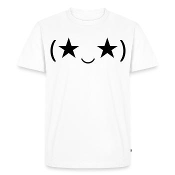 Émote Œil d’Étoile (★‿★) inspire - T-shirt Premium bio Homme - blanc - Devant - Nico (187cm)
