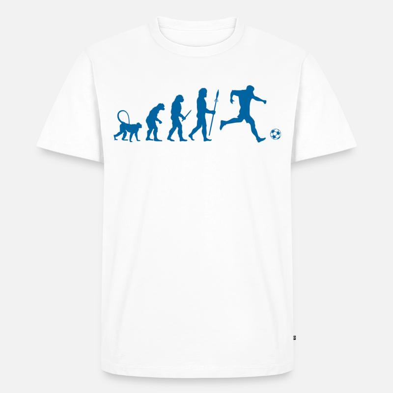 Evolution of a Soccer Player - Männer Premium Bio T-Shirt - Weiß