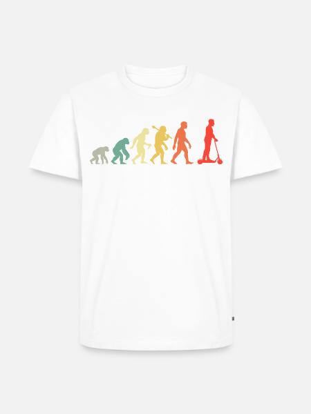 Retro Roller Evolution Elektroroller Rollerfahrer - Männer Premium Bio T-Shirt - Weiß