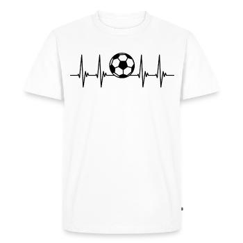 soccer ekg, pulse, heartbeat, soccer player, sport - Men's Premium Organic T-Shirt - white - Front - Nico (187cm)