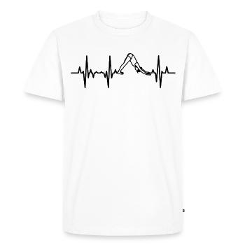 Yoga Lovers Heartbeat - Men's Premium Organic T-Shirt - white - Front - Nico (187cm)