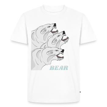 Trois ours - T-shirt Premium bio Homme - blanc - Devant - Nico (187cm)