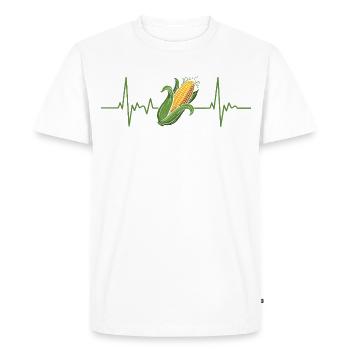 Rythme cardiaque du maïs : Naturkraft Design - T-shirt Premium bio Homme - blanc - Devant - Nico (187cm)