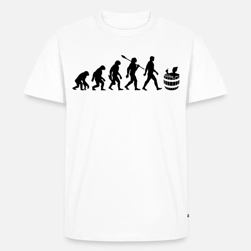 Evolution - Eisbader - Winterbaden - Eisbaden - Männer Premium Bio T-Shirt - Weiß