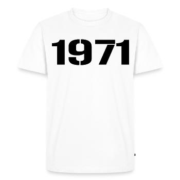 Millésime 1971 - T-shirt Premium bio Homme - blanc - Devant - Nico (187cm)