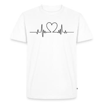 Conception de battements de cœur – Votre pouls pour la vie - T-shirt Premium bio Homme - blanc - Devant - Nico (187cm)