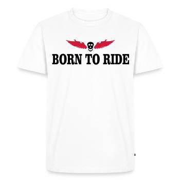 biker - Men's Premium Organic T-Shirt - white - Front - Nico (187cm)